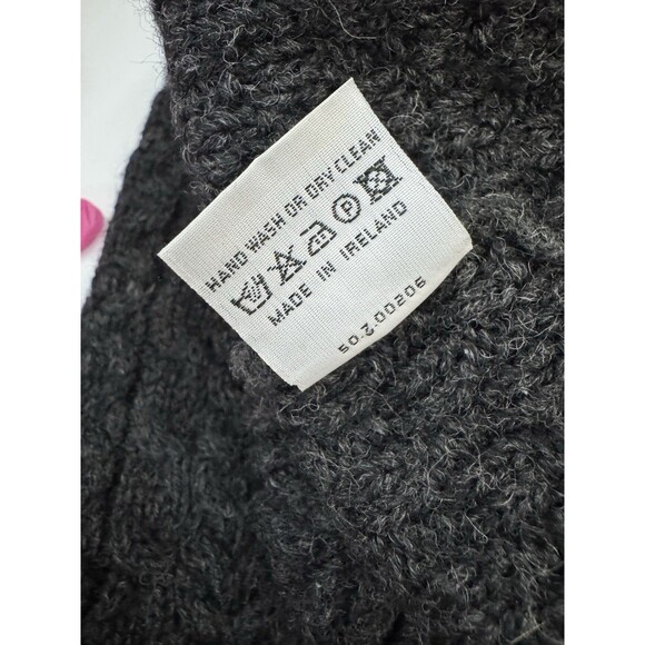 Vintage Carraig Donn Gray 100% Wool Irish Fisherman Sweater S - Picture 7 of 8